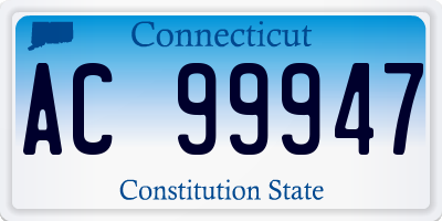 CT license plate AC99947