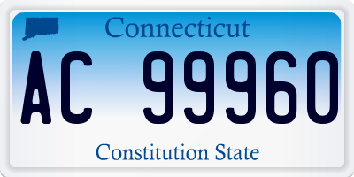 CT license plate AC99960