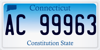 CT license plate AC99963