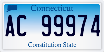 CT license plate AC99974