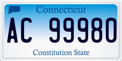 CT license plate AC99980