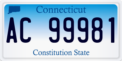 CT license plate AC99981
