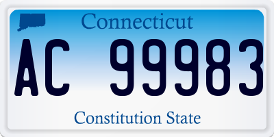 CT license plate AC99983