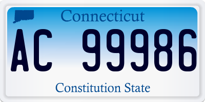 CT license plate AC99986