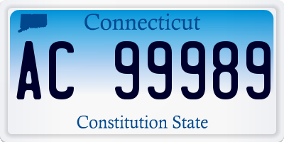 CT license plate AC99989