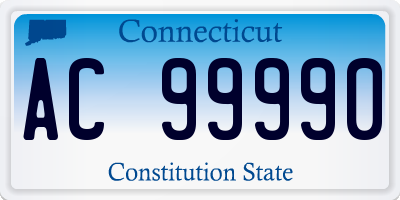 CT license plate AC99990