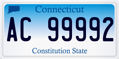 CT license plate AC99992
