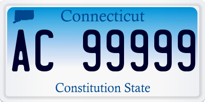 CT license plate AC99999