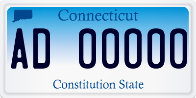CT license plate AD00000