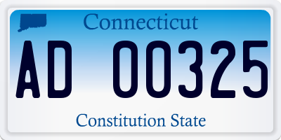 CT license plate AD00325