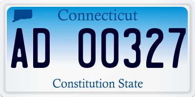 CT license plate AD00327