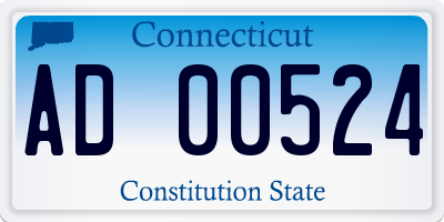 CT license plate AD00524