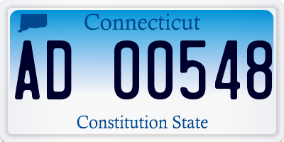 CT license plate AD00548