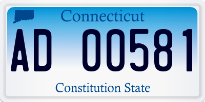 CT license plate AD00581