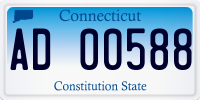 CT license plate AD00588