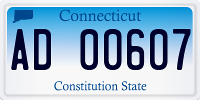 CT license plate AD00607
