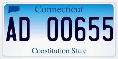 CT license plate AD00655