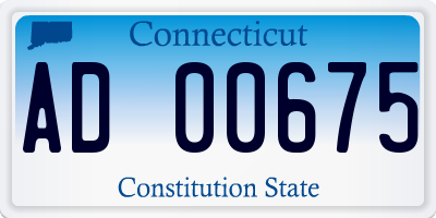 CT license plate AD00675