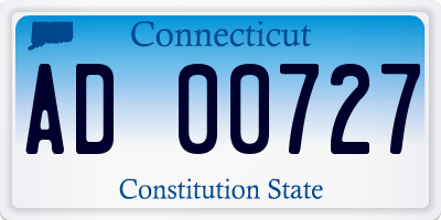CT license plate AD00727