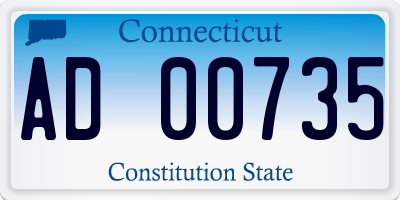 CT license plate AD00735