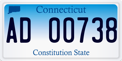 CT license plate AD00738