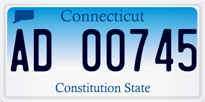 CT license plate AD00745