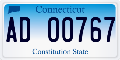 CT license plate AD00767