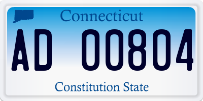 CT license plate AD00804