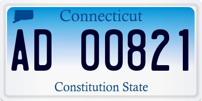 CT license plate AD00821