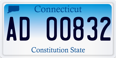 CT license plate AD00832