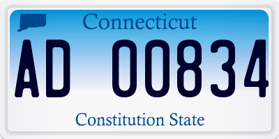 CT license plate AD00834