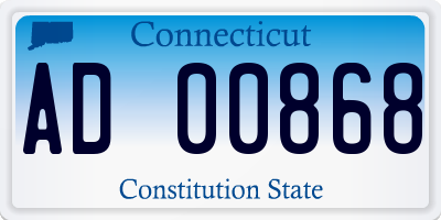 CT license plate AD00868