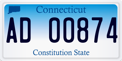 CT license plate AD00874