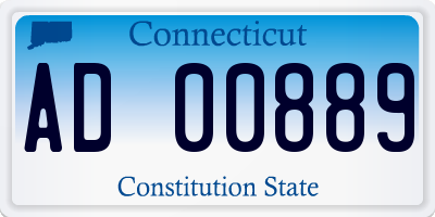 CT license plate AD00889