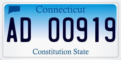 CT license plate AD00919