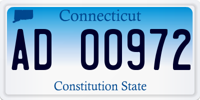 CT license plate AD00972