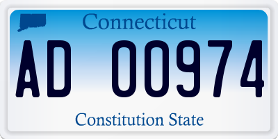 CT license plate AD00974