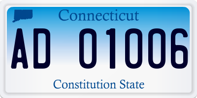CT license plate AD01006