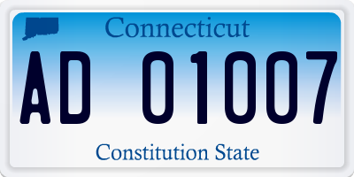 CT license plate AD01007