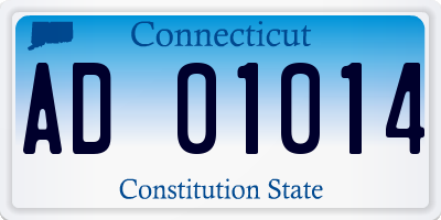 CT license plate AD01014