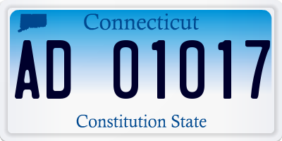 CT license plate AD01017