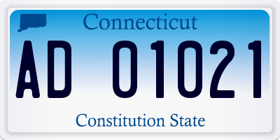 CT license plate AD01021