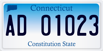 CT license plate AD01023