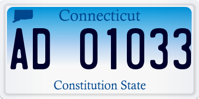 CT license plate AD01033
