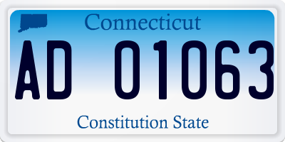 CT license plate AD01063