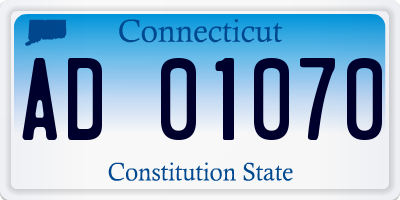 CT license plate AD01070