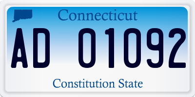 CT license plate AD01092