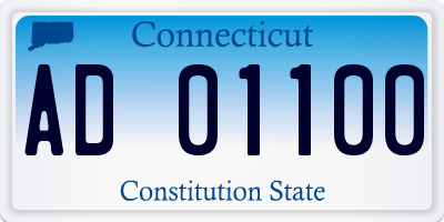 CT license plate AD01100