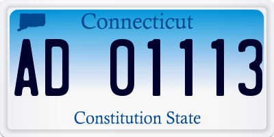 CT license plate AD01113