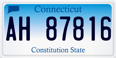 CT license plate AH87816